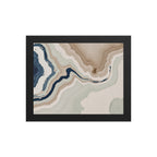 Terrace framed paper artwork with stepped stone-like shelves and warm mineral gradients, shown on white.
