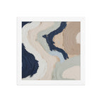 Marl framed paper artwork with pale stone and soft clay tones with subtle visual texture, shown on white.