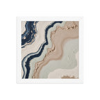 Striata framed paper artwork with rhythmic bands of mineral color and sediment-like layers, shown on white.