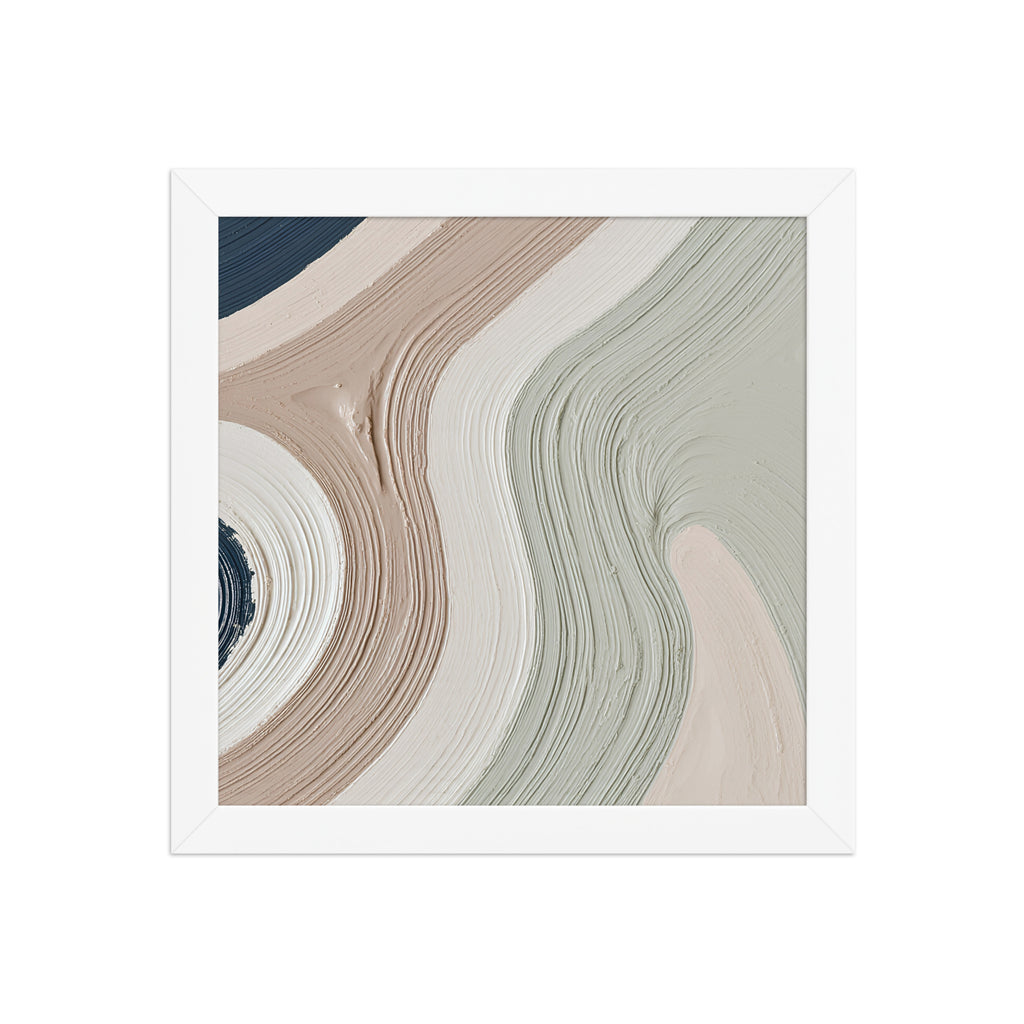 Talus framed paper artwork with angular rock-like forms and deep charcoal contrasts, shown on white.
