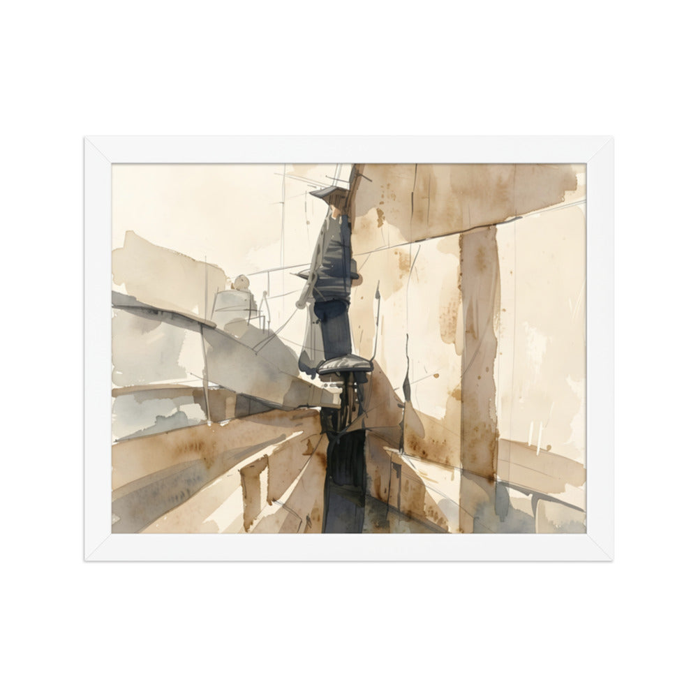 Border framed paper — White, 11″×14″