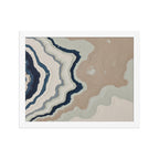 Karst framed paper artwork with limestone-like textures and deep charcoal shadows, shown on white.