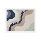 Loess framed paper artwork with warm ochre, taupe and sandstone-like textures, shown on white.