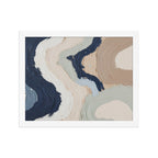Marl framed paper artwork with pale stone and soft clay tones with subtle visual texture, shown on white.