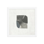 TWO framed paper gloss — White, 12″×12″