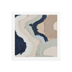 Alluvia framed paper artwork with layered earth tones and flowing mineral textures, shown on white.