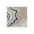 Karst framed paper artwork with limestone-like textures and deep charcoal shadows, shown on white.