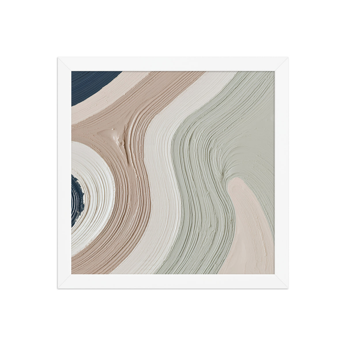 Talus framed paper artwork with angular rock-like forms and deep charcoal contrasts, shown on white.