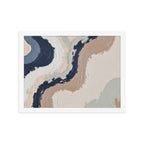Loess framed paper artwork with warm ochre, taupe and sandstone-like textures, shown on white.