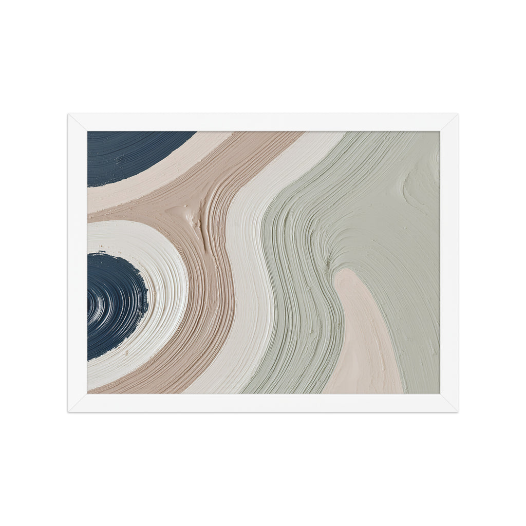 Talus framed paper artwork with angular rock-like forms and deep charcoal contrasts, shown on white.