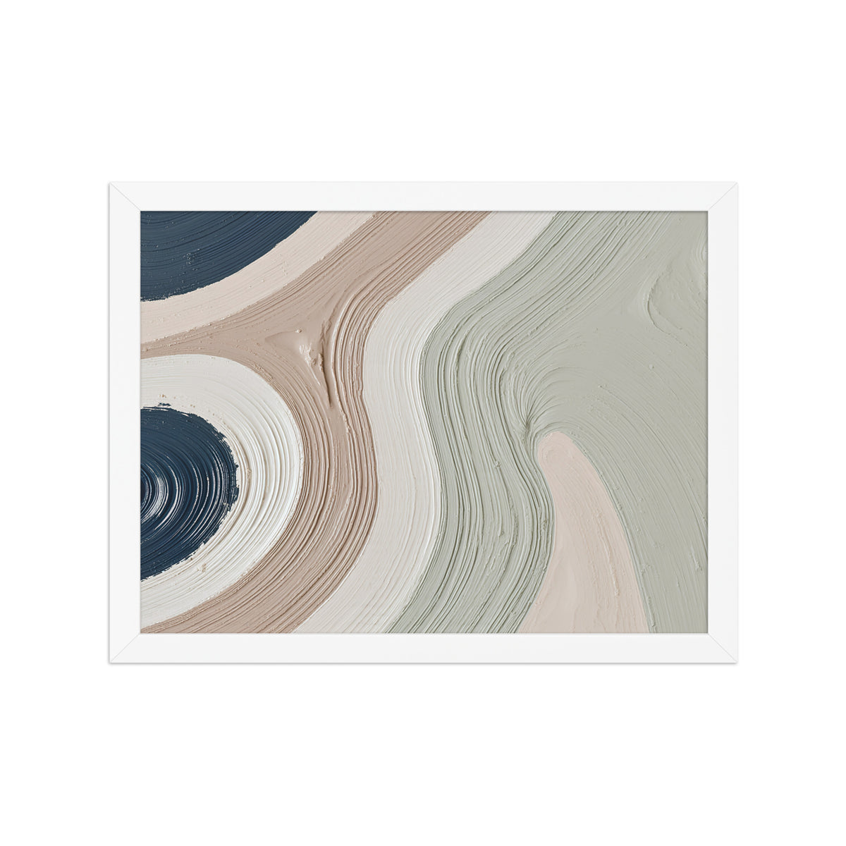 Talus framed paper artwork with angular rock-like forms and deep charcoal contrasts, shown on white.