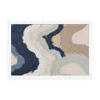 Marl framed paper artwork with pale stone and soft clay tones with subtle visual texture, shown on white.