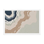 Spall framed paper artwork with fractured stone-like layers and linear fissures, shown on white.