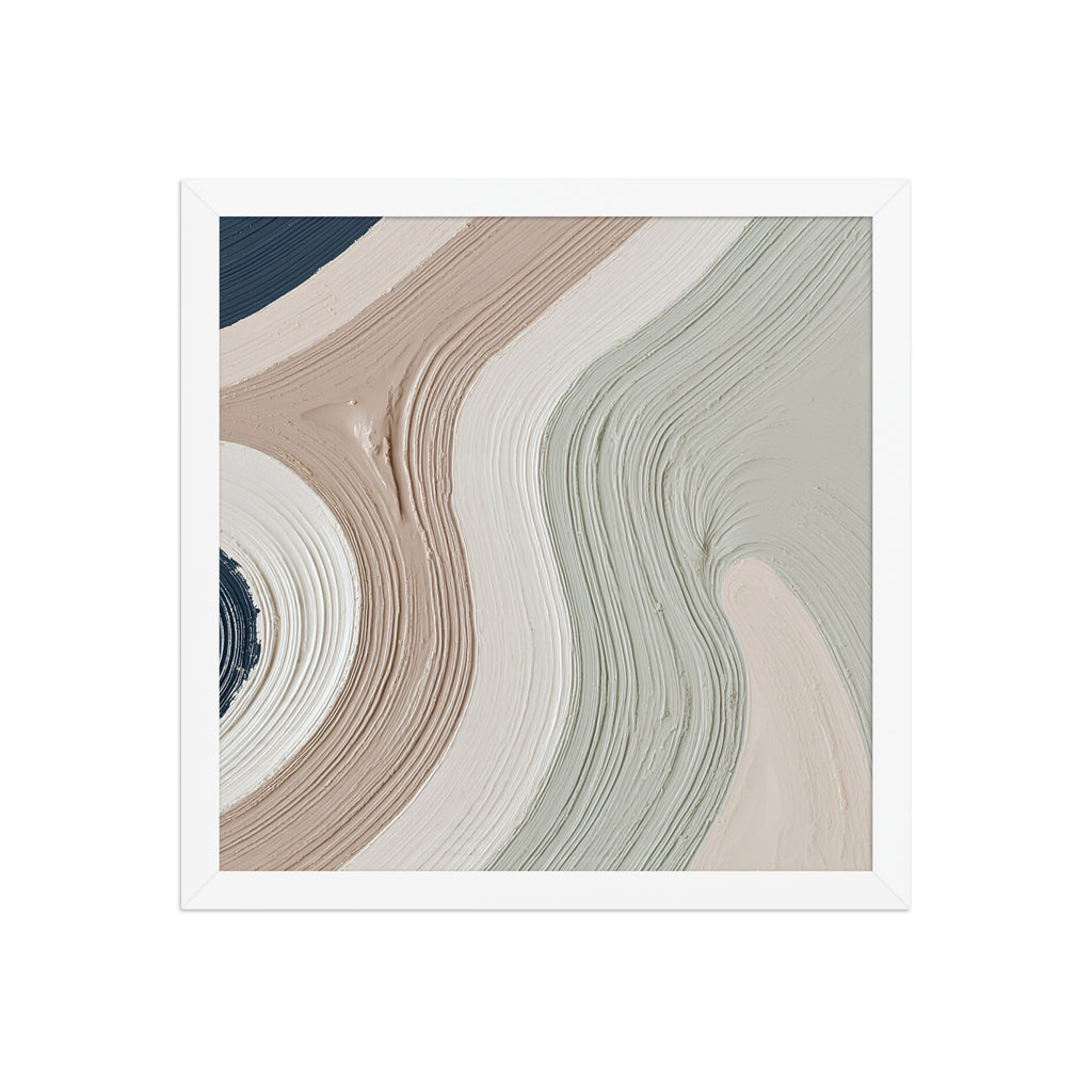Talus framed paper artwork with angular rock-like forms and deep charcoal contrasts, shown on white.