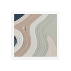 Talus framed paper artwork with angular rock-like forms and deep charcoal contrasts, shown on white.
