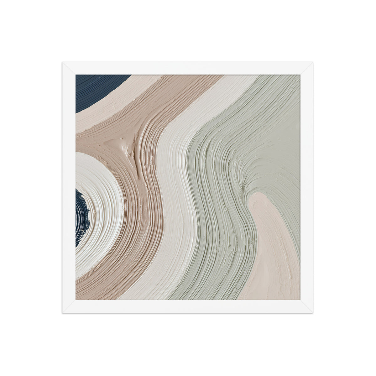 Talus framed paper artwork with angular rock-like forms and deep charcoal contrasts, shown on white.