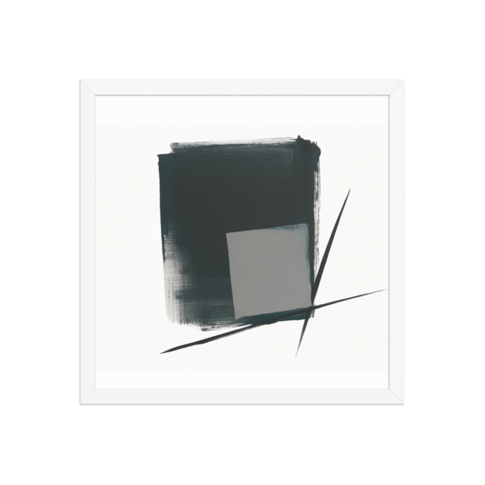 Ahi framed paper gloss — White, 16″×16″