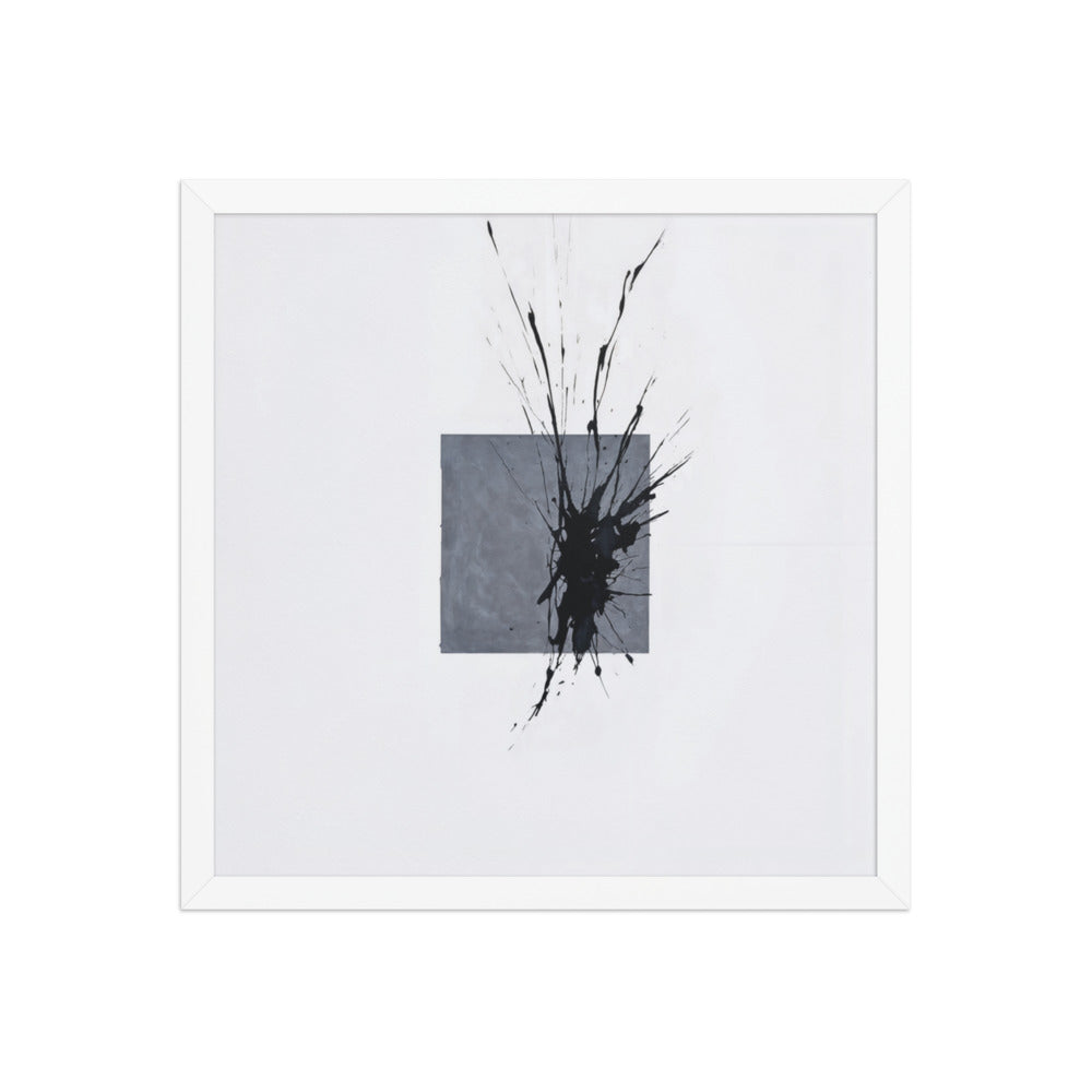 GARGANTUA framed paper gloss — White, 16″×16″