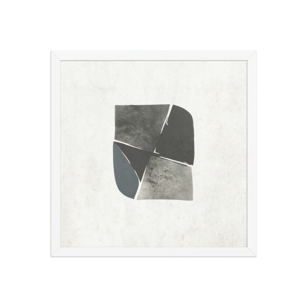TWO framed paper gloss — White, 16″×16″