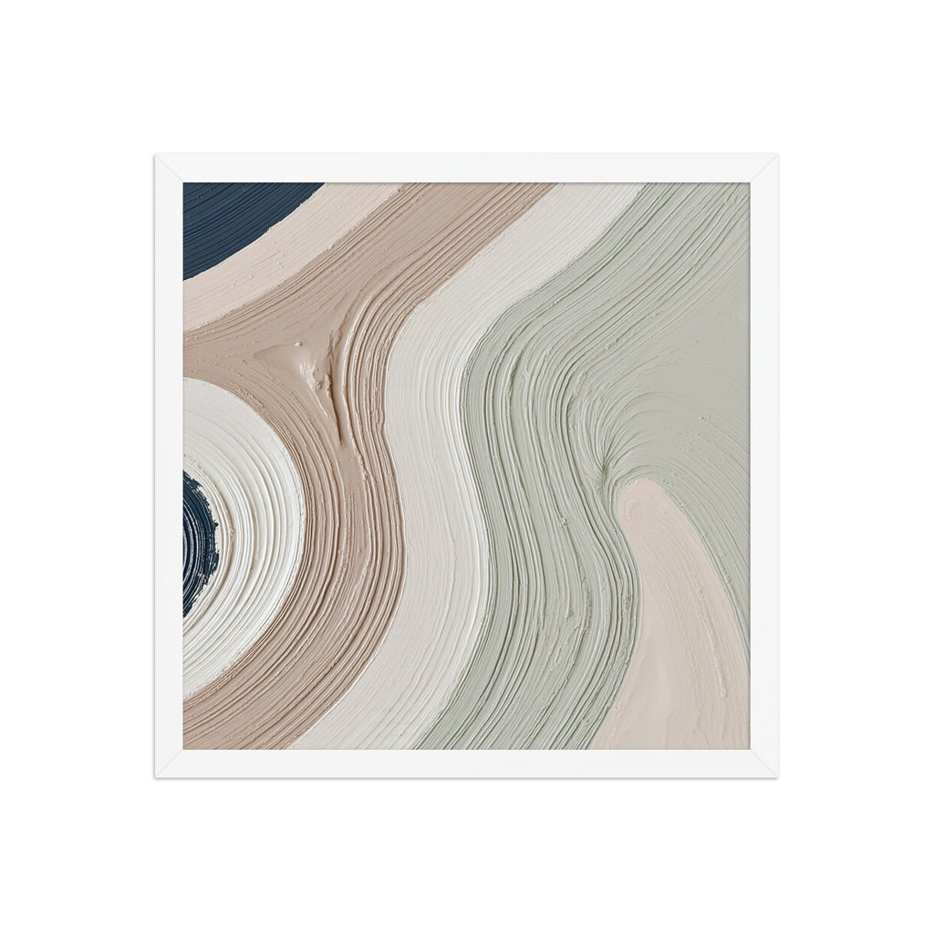 Talus framed paper artwork with angular rock-like forms and deep charcoal contrasts, shown on white.