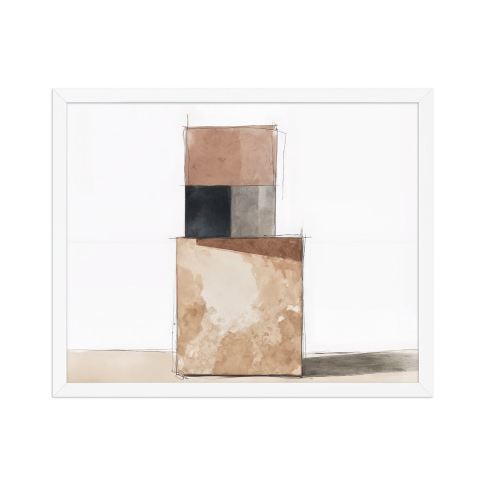 AGGREGATE framed paper gloss — White, 16″×20″