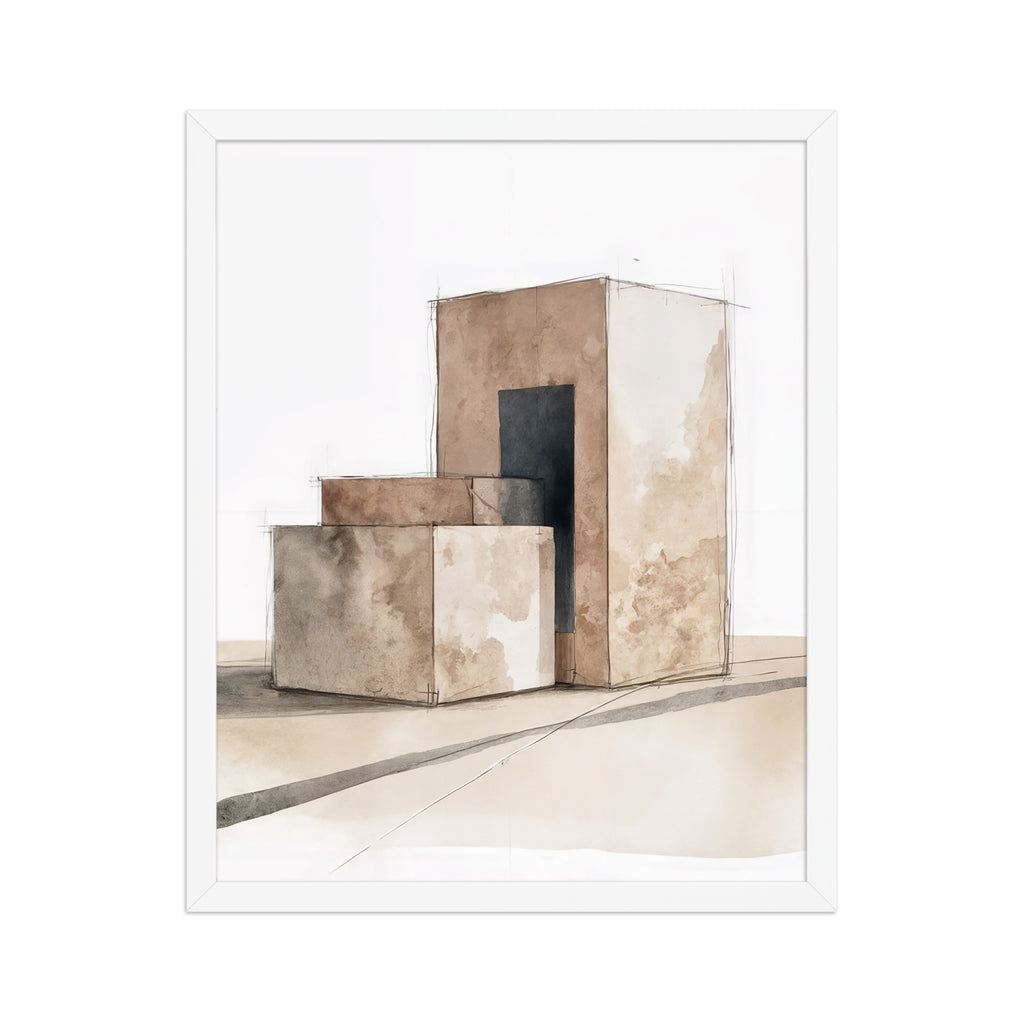 Assembly framed paper in White frame — 16″×20″