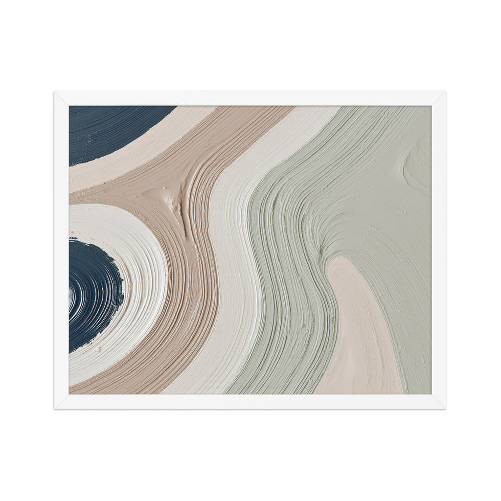Talus framed paper artwork with angular rock-like forms and deep charcoal contrasts, shown on white.