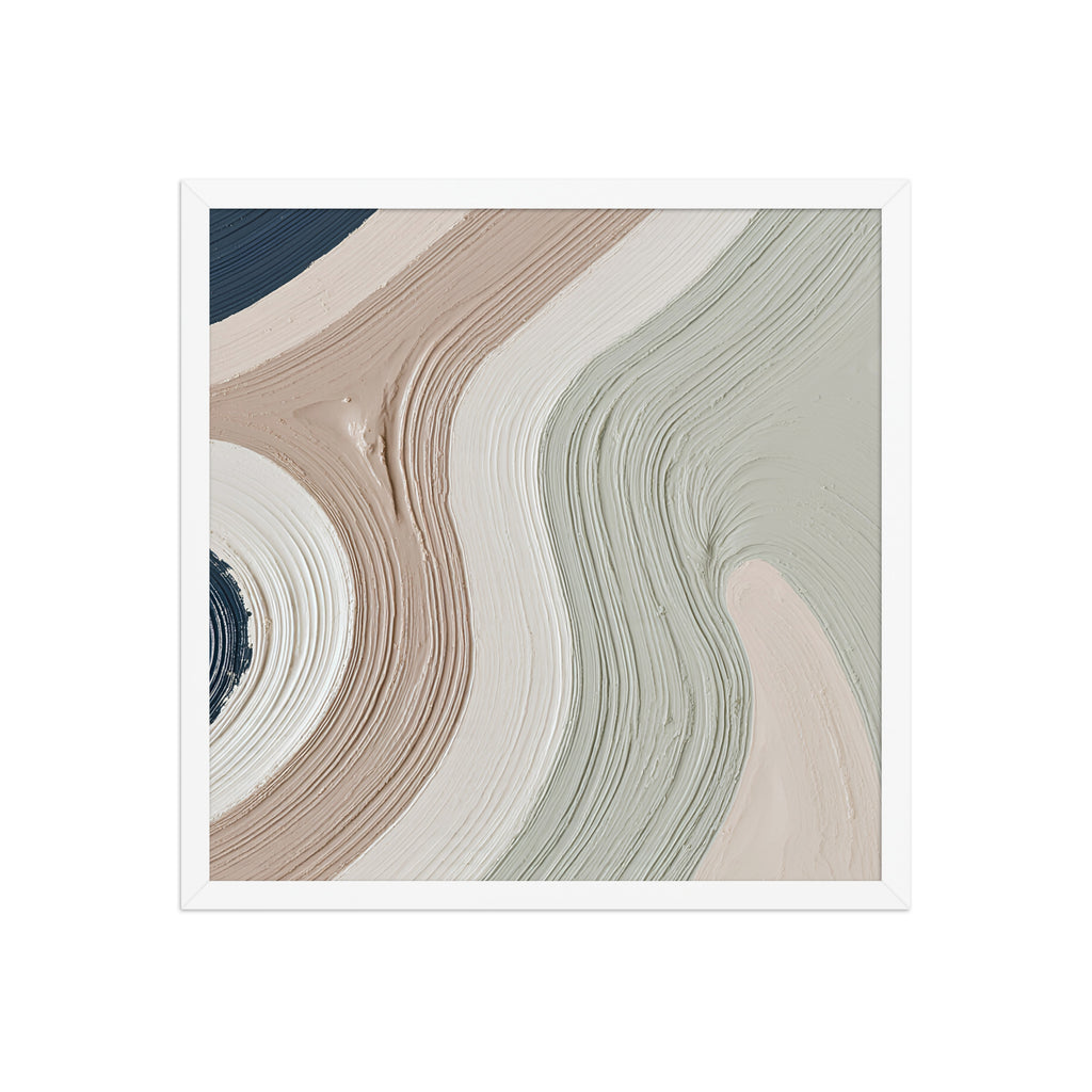 Talus framed paper artwork with angular rock-like forms and deep charcoal contrasts, shown on white.