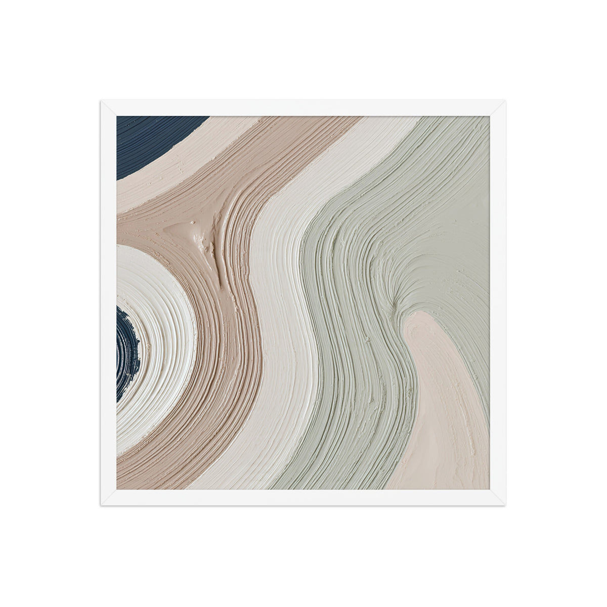 Talus framed paper artwork with angular rock-like forms and deep charcoal contrasts, shown on white.