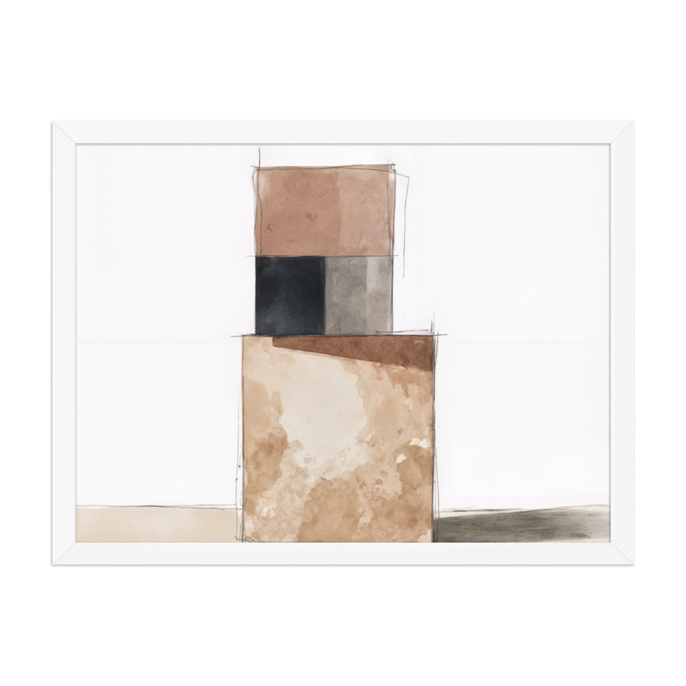 AGGREGATE framed paper gloss — White, 18″×24″