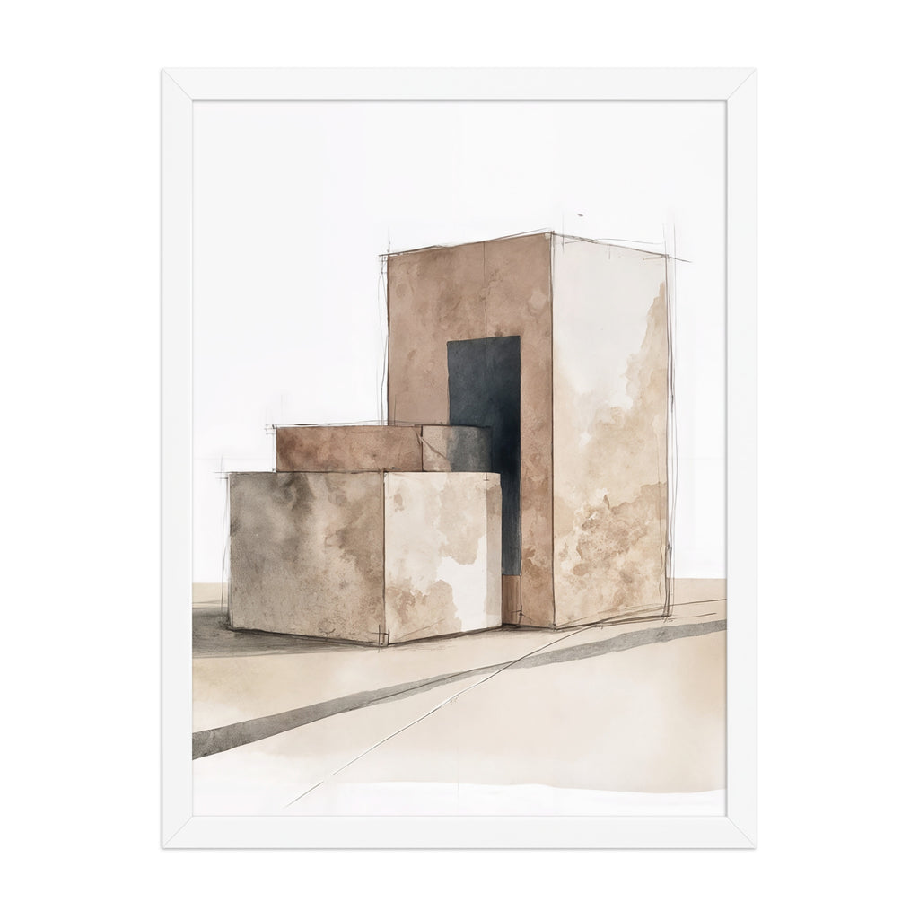 Assembly framed paper in White frame — 18″×24″
