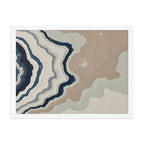 Karst framed paper artwork with limestone-like textures and deep charcoal shadows, shown on white.
