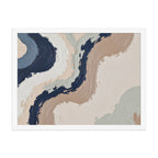 Loess framed paper artwork with warm ochre, taupe and sandstone-like textures, shown on white.