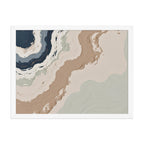 Spall framed paper artwork with fractured stone-like layers and linear fissures, shown on white.
