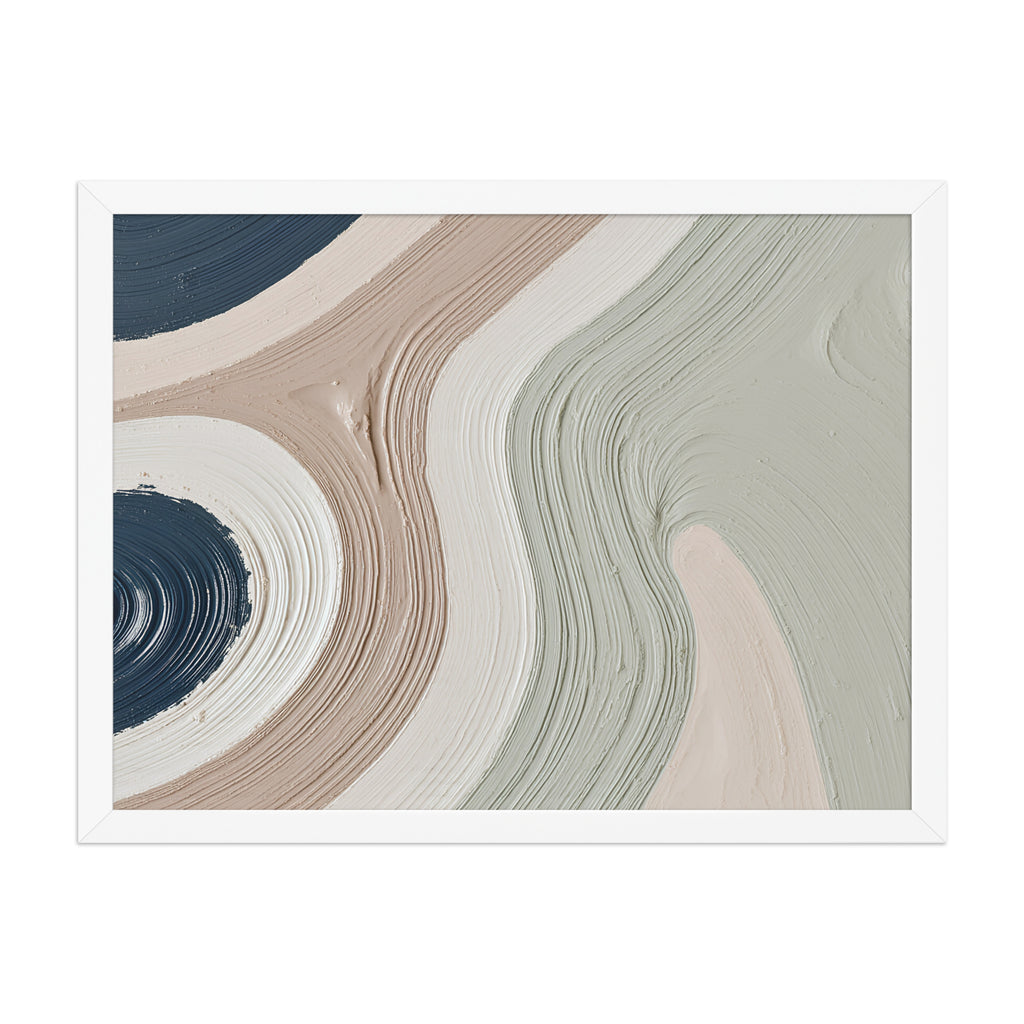 Talus framed paper artwork with angular rock-like forms and deep charcoal contrasts, shown on white.