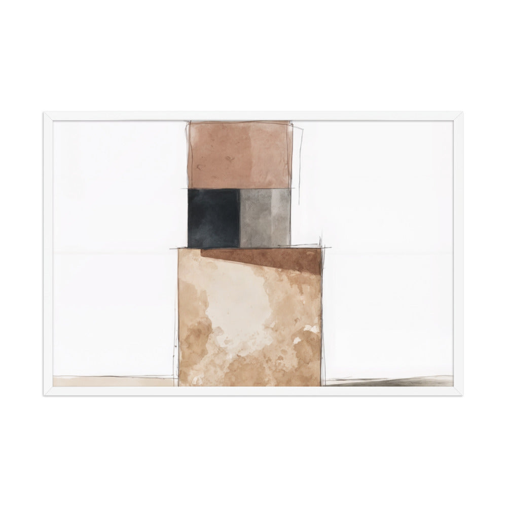 AGGREGATE framed paper gloss — White, 24″×36″