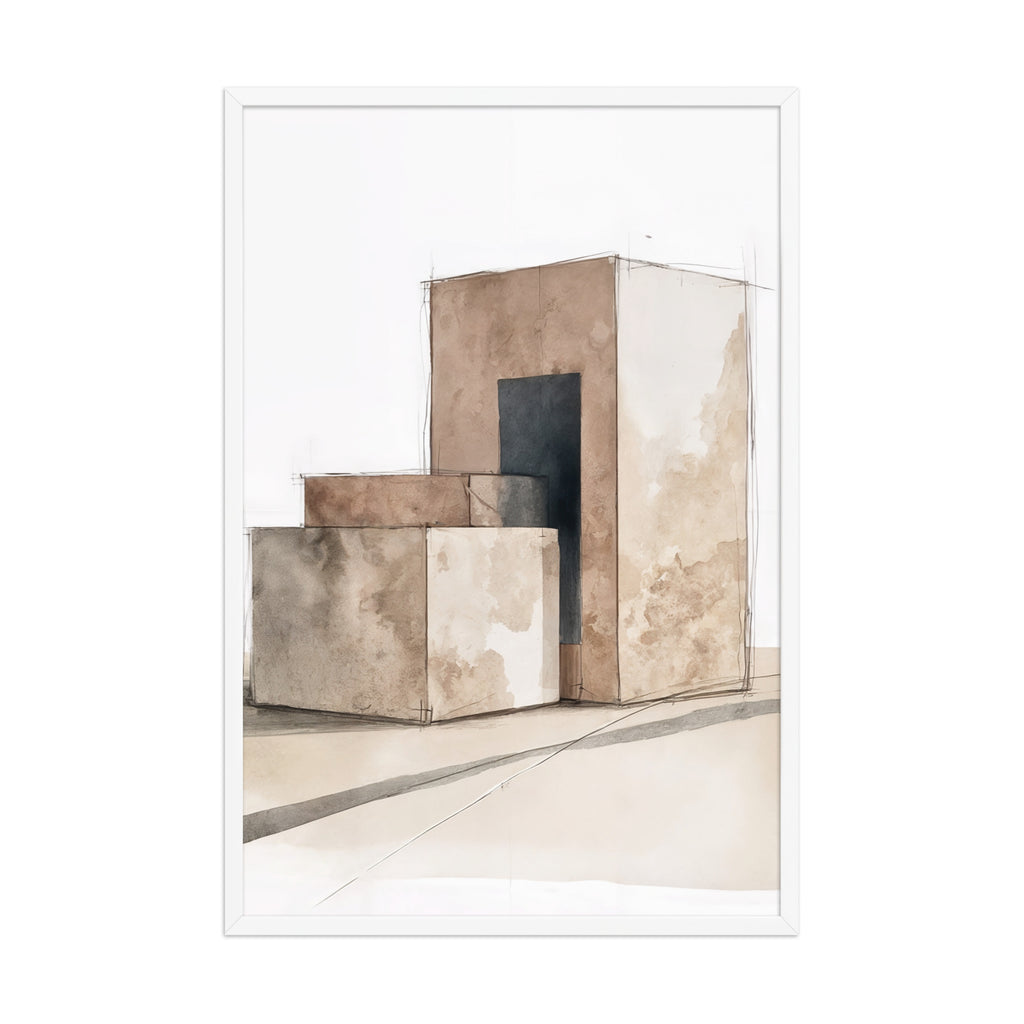Assembly framed paper in White frame — 24″×36″