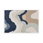 Alluvia framed paper artwork with layered earth tones and flowing mineral textures, shown on white.