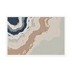 Spall framed paper artwork with fractured stone-like layers and linear fissures, shown on white.