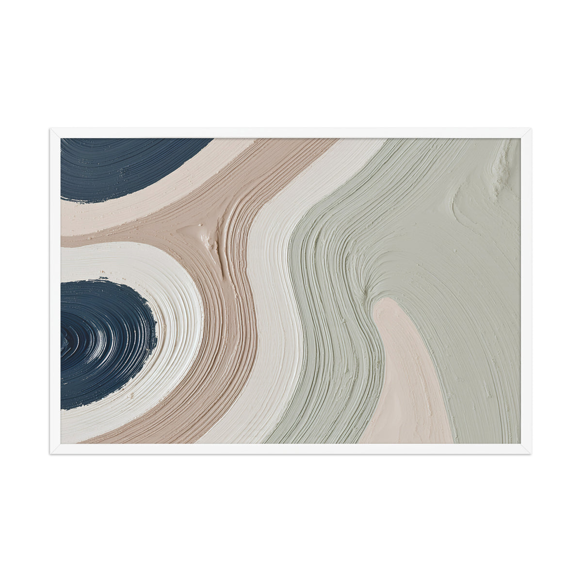 Talus framed paper artwork with angular rock-like forms and deep charcoal contrasts, shown on white.