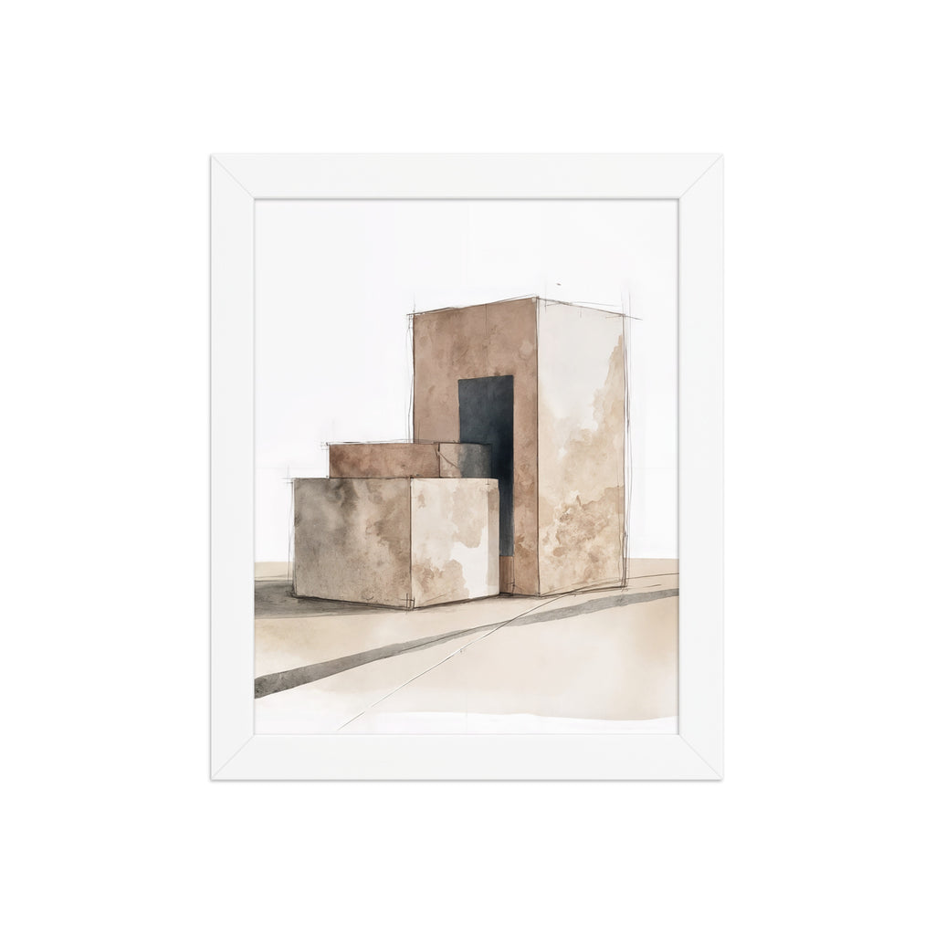 Assembly framed paper in White frame — 8″×10″