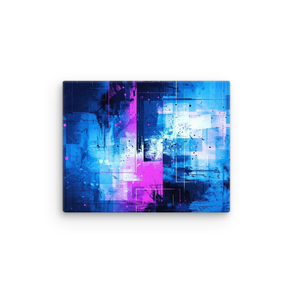 Neon thin canvas print with product details shown in 16 x 20 inch universal size