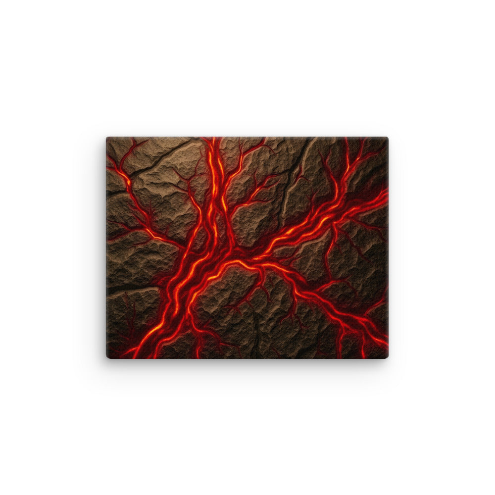 Magma thin canvas print with product details shown in 16 x 20 inch universal size