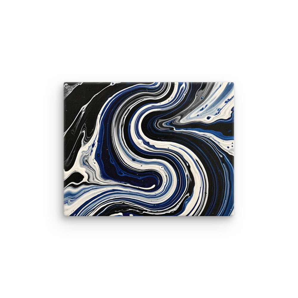 Midnight Surge thin canvas print with product details shown in 16 x 20 inch universal size