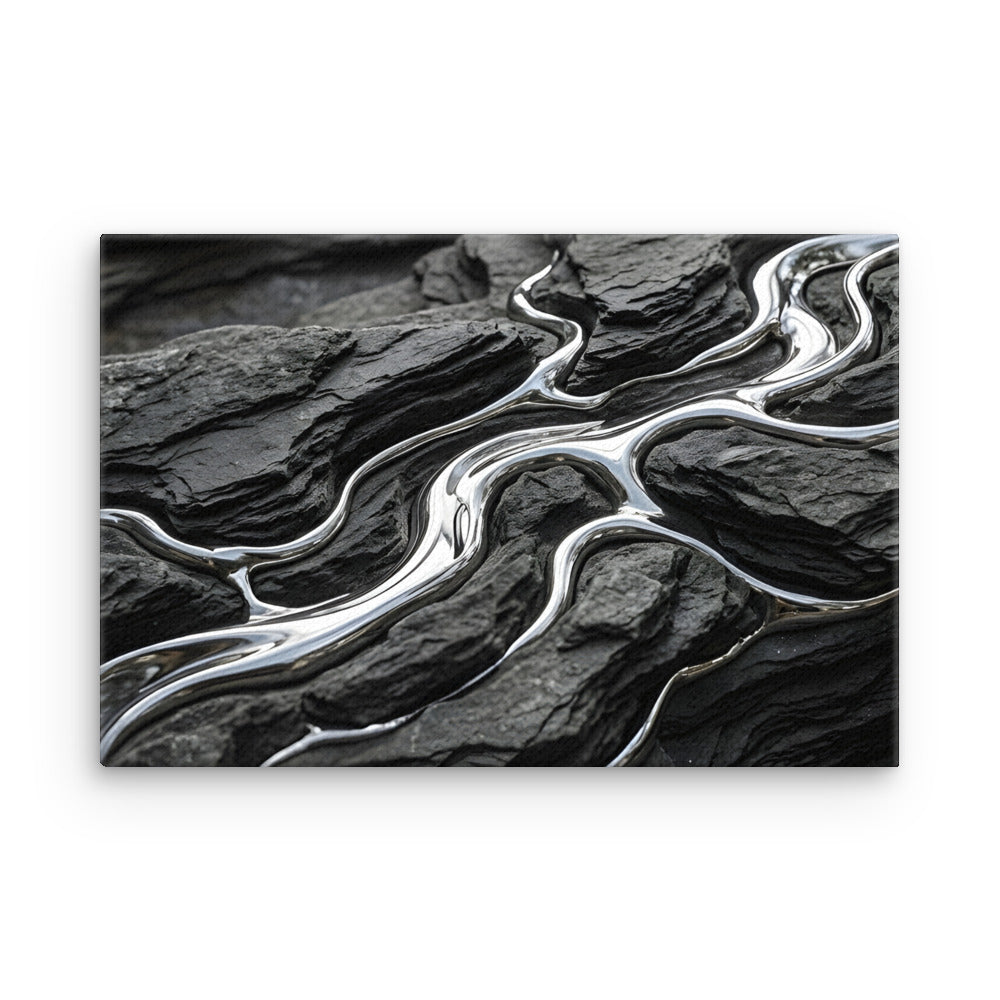 Basalt thin canvas print, front view in 18 x 24 inch large size