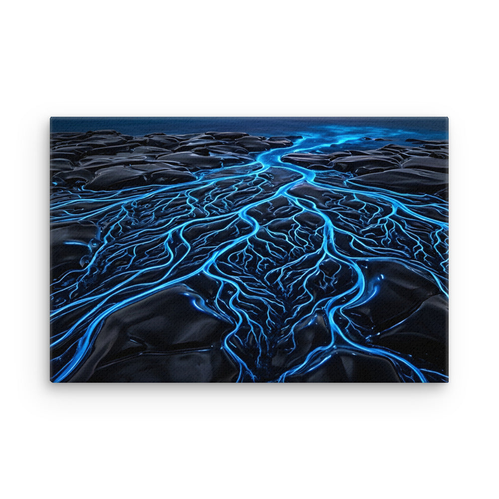 Caldera thin canvas print, front view in 18 x 24 inch large size