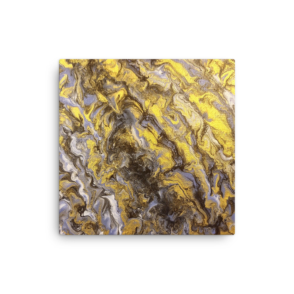 Gold Wave thin canvas print wall display image in 12 x 12 inch universal size