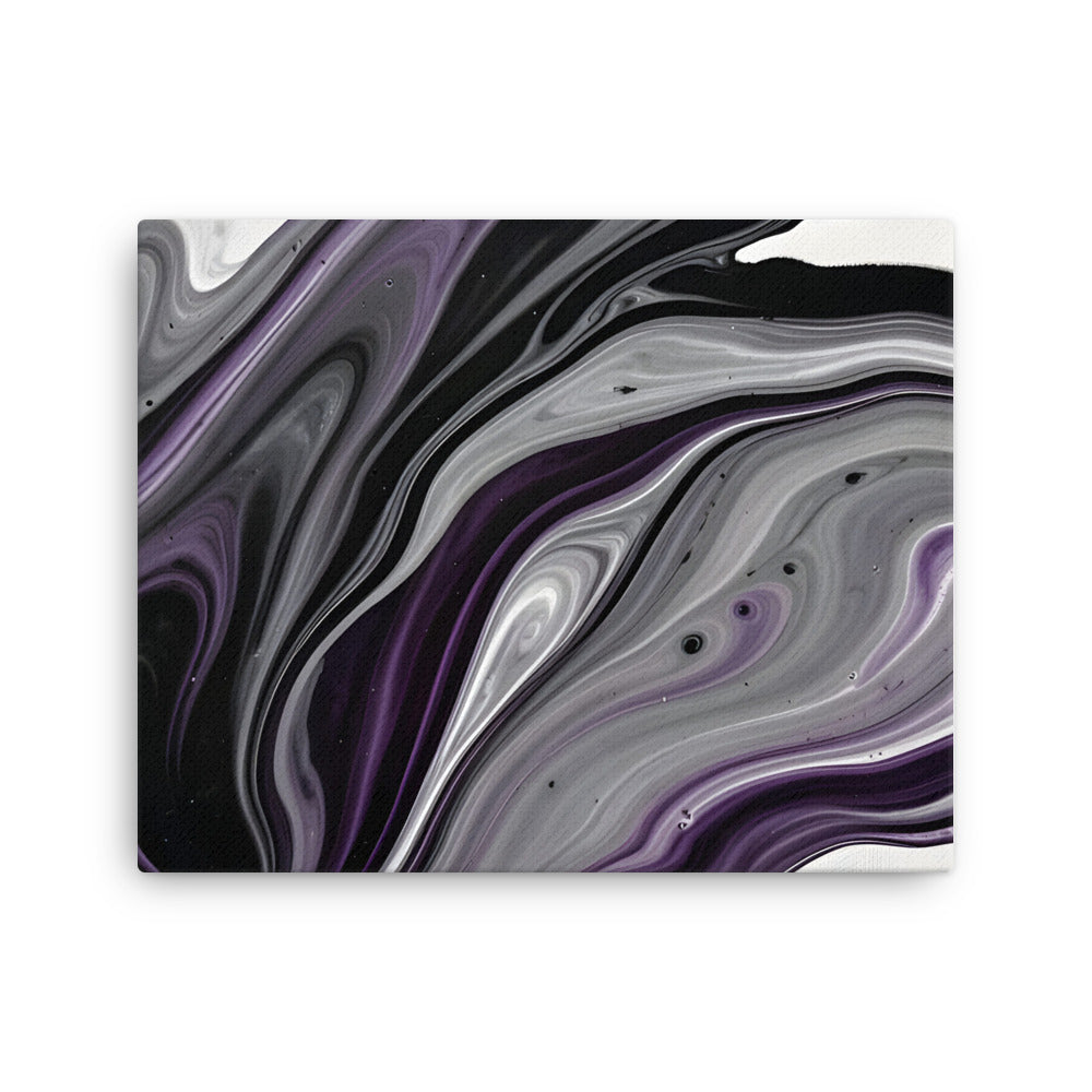 Amethyst Flow thin canvas print product mockup in 12 x 16 inch universal size