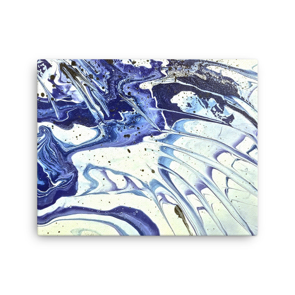 Cobalt thin canvas print product mockup in 12 x 16 inch universal size