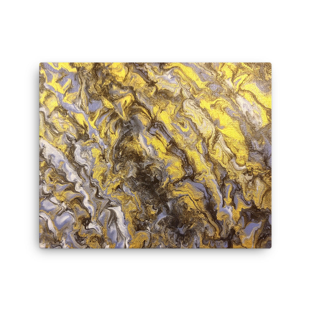 Gold Wave thin canvas print product mockup in 12 x 16 inch universal size